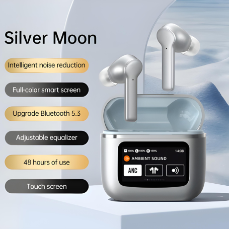 Écouteurs Bluetooth Sans Fil Avec Écran Tactile T68 Pro Blanc