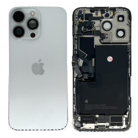 Back Cover Housing iPhone 14 Pro Max White eSIM US - Charging Connector + Battery (Original Dismantled) - Grade B