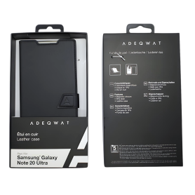 Étui Cuir ADEQWAT pour Samsung Galaxy A72 / Note 20 Ultra / S20 Ultra - Noir