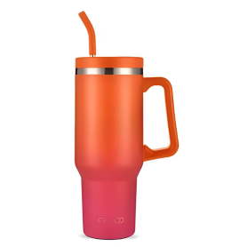 Bouteille d'eau en acier inoxydable isotherme anti-fuite 1183ml - Rose Orange