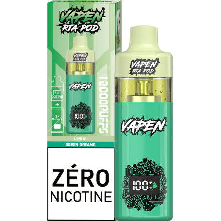 Vapoteuse E-Liquide Rechargeable Type-C - Vapen RTA Pod - 12000 puffs 0% Nicotine - Love 68