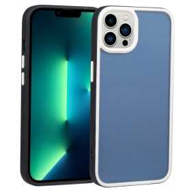 Transparent Protective Case with Contrasting Color Frame for iPhone - Black