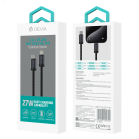 Câble Type-C/Lightning Devia Gracious 1m Noir | Etech-Parts