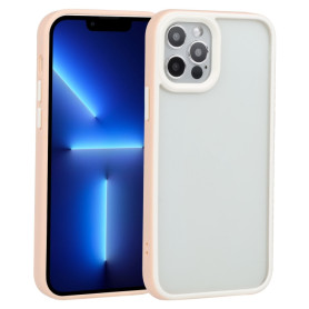 Transparent Protective Case with Contrasting Color Frame for iPhone - Light Pink
