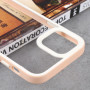 Transparent Protective Case with Contrasting Color Frame for iPhone - Light Pink