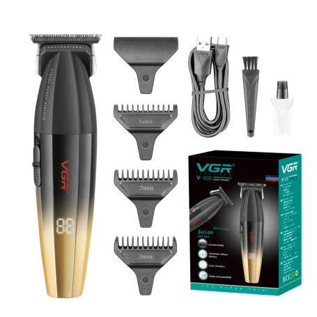 Cordless Hair Clipper with Metal Housing DLC ​​Blade Barber VGR V-906 Gold