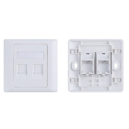 Double RJ45 socket cover