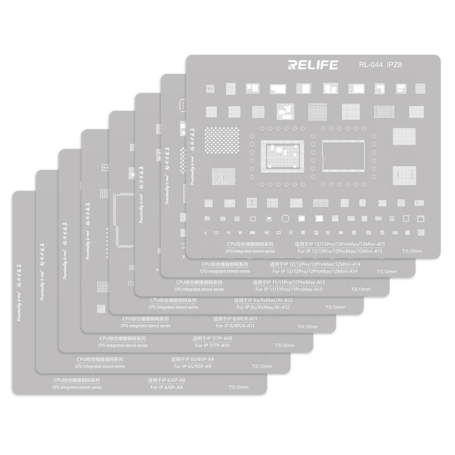 Buy RELIFE RL-044 IP CPU Stencil Set of 8 for iPhone High-Precision Steel Templates