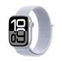 Apple Watch Series 10 GPS 46mm Silver Aluminium Blue Cloud Sport Loop MWWN3 - new