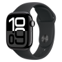 Apple Watch Series 10 Cellular 42mm Jet Black Aluminum Case with Black Sport Loop S/M MWWE3QC/A