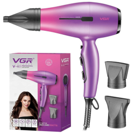 VGR Foldable Hair Dryer 1200/1600W Dual Voltage Ionic V440 Red - Salon Performance at Home