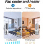 Ventilateur, Refroidisseur - Ventilateur de tour sans lame refroidissement + chauffage 80CM 2000W oscillation à 80°/8 vitesses/m