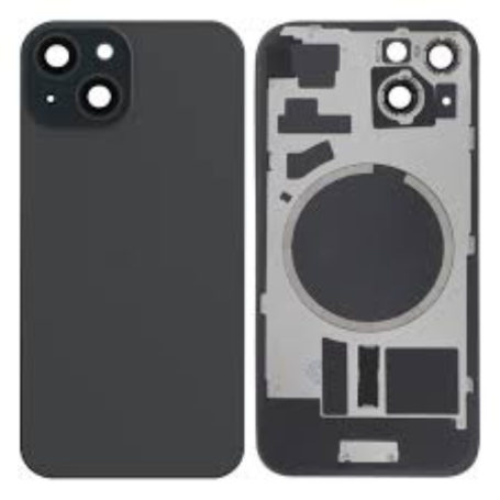 Vitre arrière, Dos - Vitre Arrière iPhone 15 Noir Avec MagSafe (Sans Logo), prix de gros.