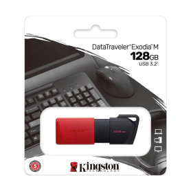 Clé USB Kingston DataTraveler Exodia M USB-A 3.2 DTXM/128GB - Noir + Rouge (Origine) Clé USB Kingston DataTraveler Exodia M USB-A 3.2 128GB Noir et Rouge - Performance et Fiabilité