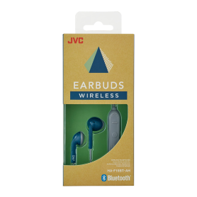 JVC HA-F19BT-AH Wireless Earbuds Blue/Gray Lightweight Bluetooth Earbuds with Premium Sound
