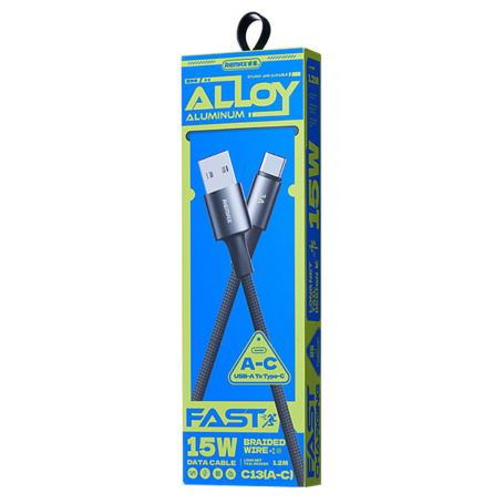 REMAX C13 3A Velocity Braided Aluminum Alloy USB / USB-C Cable - 15W - 1.2M