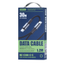Câble USB-C / USB-C en Alliage d'Aluminium Tressé avec Charge Rapide 30W REMAX Fonsu Series RC-C100 - 1.2M - Noir