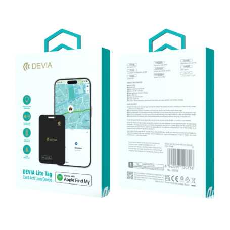 Devia Lite Tag Object Locator - 1.5mm Card Format - Apple Find My Compatible