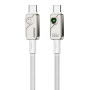 Câble USB-C / USB-C en Alliage d'aluminium tressé avec Charge Rapide 65W REMAX Swift C36 - 1.2M - Blanc