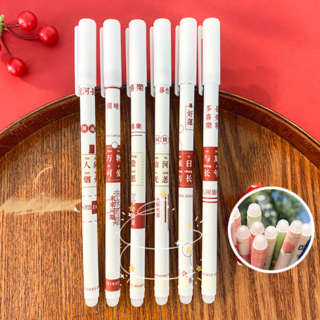 Stylo à encre effaçable 0.5mm - Paix et Joie Rouge (10pcs)