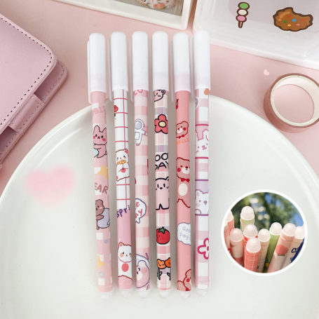 0.5mm Erasable Ink Pen - Pink Bear - Clouds - (10pcs)