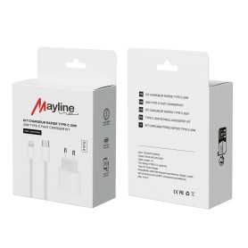Kit Chargeur Rapide 20W USB-C Lightning 1M Mayline | Etech-Parts