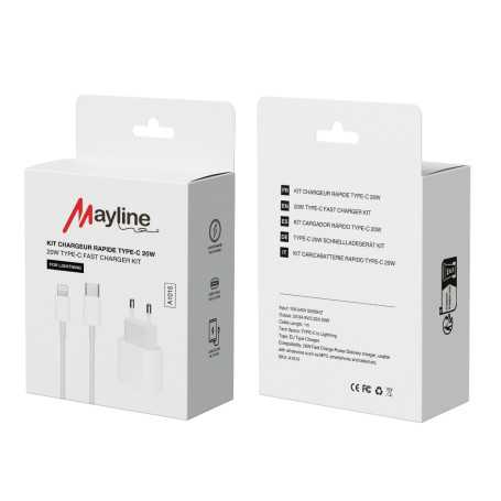Charger, Power Adapter - Fast Charger Kit USB-C to Lightning Cable 20W (Mayline), wholesale price